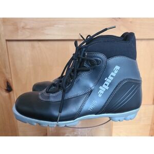 Alpina TR15 Nordic Cross Country Touring Ski Boots EU 41 Mens 8 US Black Leather